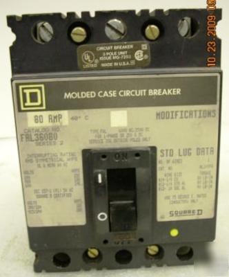 Square d molded case circuit breaker KAL36080