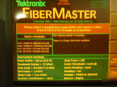 Tektronix TFP2A fibermaster otdr fiber optic tester