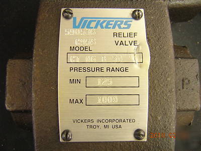 Vickers ct 06 b 50 hydraulic relief valve 3/4