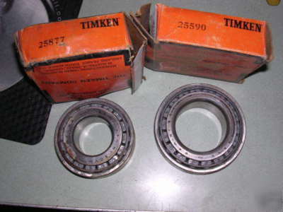 2 timkin bearings 25877 and 25590 old stock
