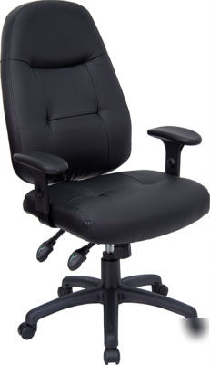 4 black leather high back office chairs free shipping