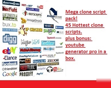 45 hottest clone scripts swoopo,youtube,twitter,etc