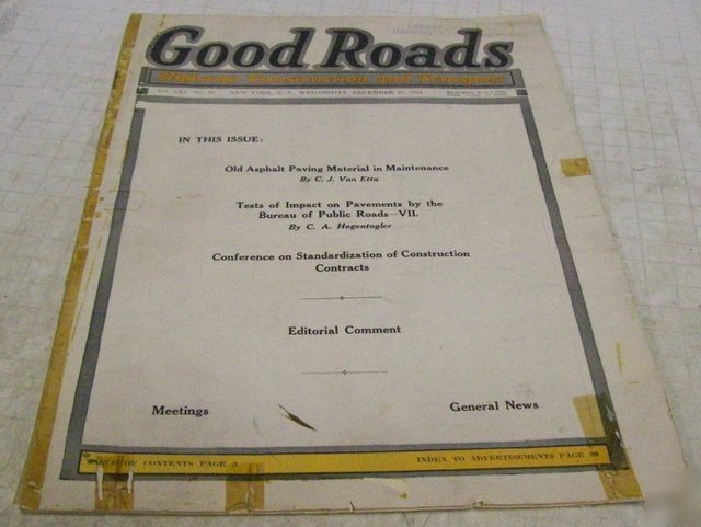 Good roads 1921 construction magazine vo 61 no 26 issue