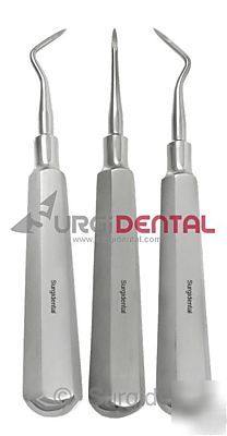 3 heidbrink root tip pick elevators dental instruments
