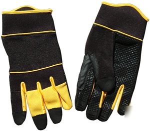 Synthetic leather mechanics gloves - large