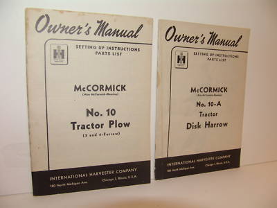 Two (2) 1949 mccormick international harvester manuals