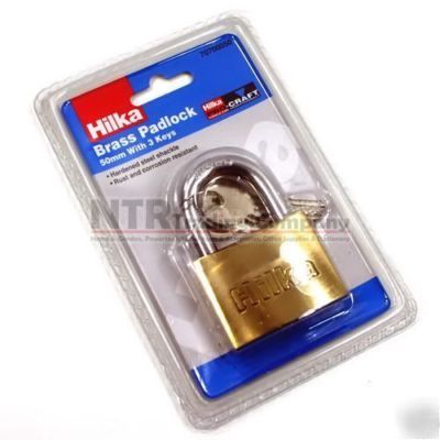 50MM h. steel security steel brass padlock - hilka pro