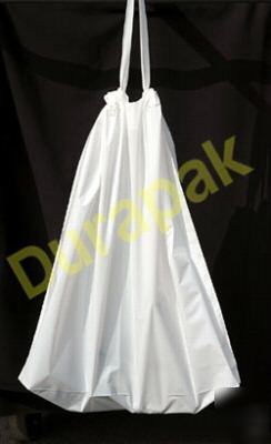 9X12 1000 pcs white polydraw handle ldpe shopping bags 