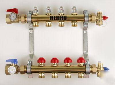 Brass manifold for radiant heat pex - 10 circuit