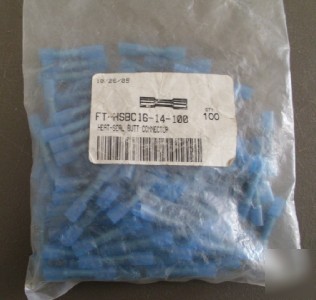 Electrical wiring crimp 16 - 14 butt connector blue