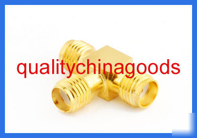 50X sma three female adapter connector goldplated #0704