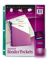 AveryÂ® assorted binder pockets 75254, acid free 5 pack