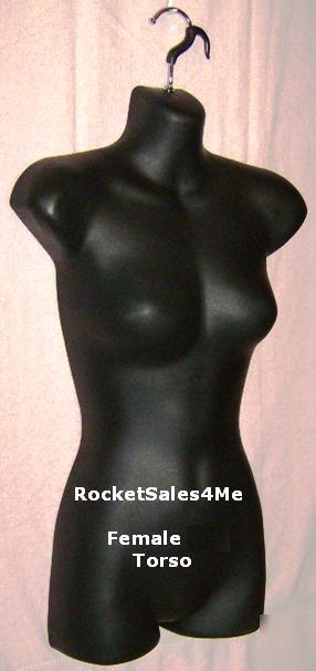 Female black mannequin torso maniquin manequin manniqui