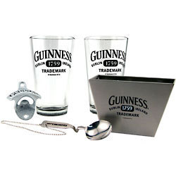 Guinness lovers gift set - glasses spoon opener guiness