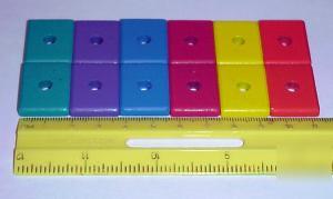 Rectangular catch ceramic magnets pk/12 6 colors