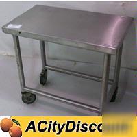 Used mobile s/s 32X19 work prep table equipment stand