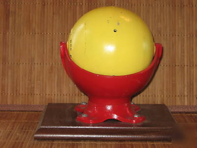 1800's miniature cast iron ball hog oiler serial #70