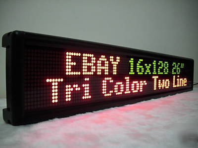 2 line 3 color led scrolling sign message display 26
