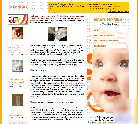 Baby names guides portal with ebooks & google adsense.