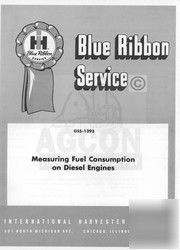 Farmall diesel measuring fuel consumpt. service manual