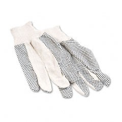 Menâ€™s pvc dotted canvas clute gloves one size 12 per 