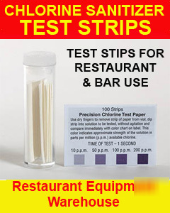 100 chlorine sanitizer test strips for restaurants bars