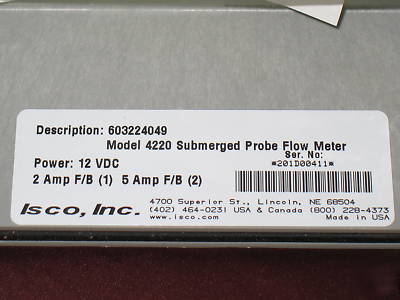 Isco 4220 submerged probe flow meter with probe