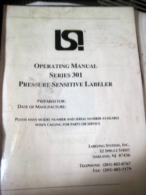 Lsi model 301 pressure sensitive labeler