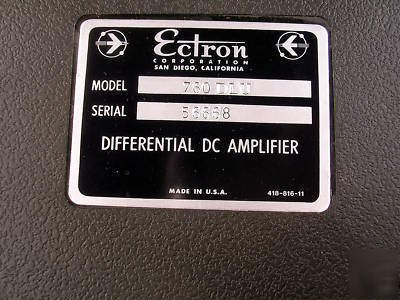 New ectron 760 dlu precision differential dc amplifier 