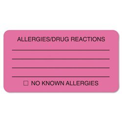 New tabbies allergy/drug reaction label 01730
