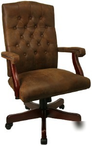 Bomber brown classic executive chair