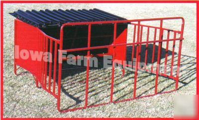 Calf creep feeder w/ calf cage & poly lid holds 650LB's