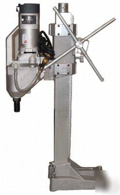 Self adjusting roller carriage drill stand 