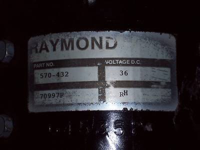 Raymond 570-432 36VDC forklift motor fully rebuilt ev