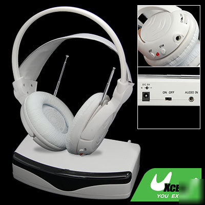 3 in 1 wireless headset headphones fm radio receiver