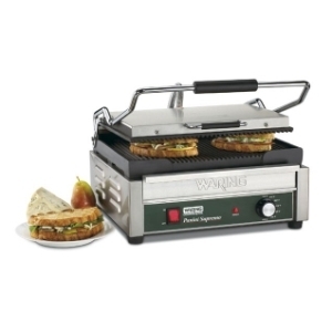 Waring supremo large panini grill- ribbed cast WPG250