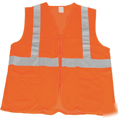 X-treme class 2 hi-viz 5-pocket mesh vest orange, xxx-l