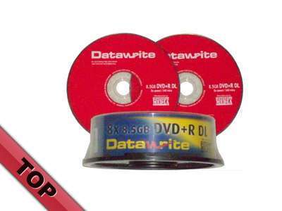 25 datawrite dvd+r dl,8.5GB/8X speed 240 mins