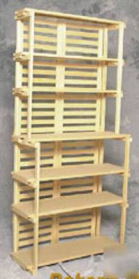 Bakers rack - wood, with 7 shelves 68