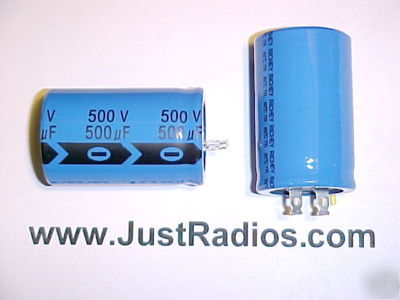500UF @ 500V can/lug type electrolytic capacitors:qty=2