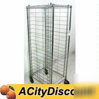 Full size mobile wire sheet pan rack holds 19 used