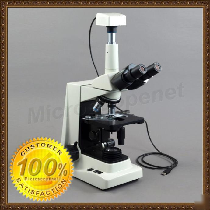Trinocular lab compound microscope+1.3MP digital camera