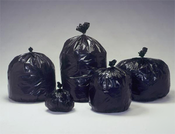 100 - 25X17X48 3 mil black ldpe trash can liners