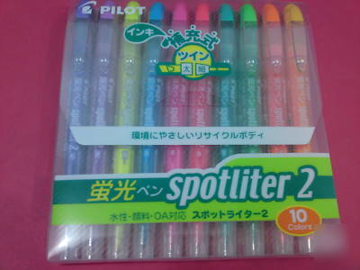 10COLORS x pilot spotliter 2 fluorescent highlight pen 