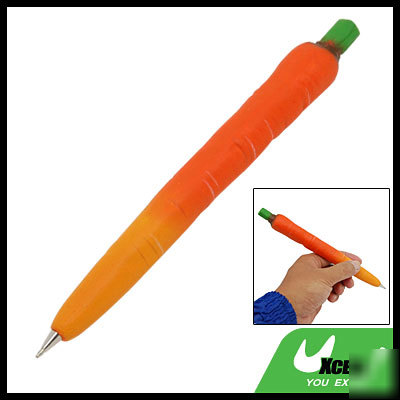 Carrot shaped ball ballpoint writing pen black ink
