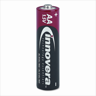 Innovera alkaline batteries, aa, 24/pack