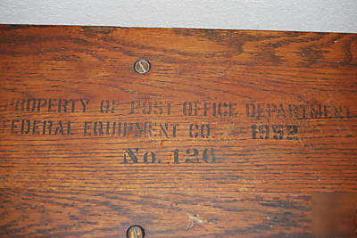 Antique wood post office mail sorter