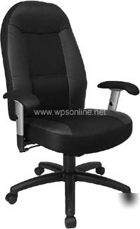Executive mesh & leather combination high back office