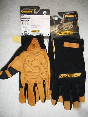 Iron clad ranchworx cowboy-leather mechanics work glove