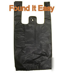 250 black plastic t-shirt shopping bags 10.25 x 18